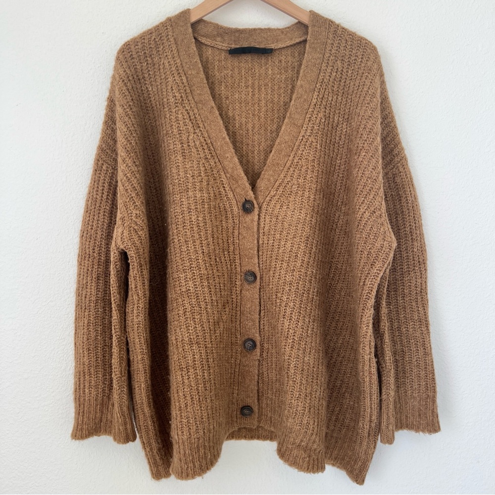 Jenni Kayne Alpaca Cocoon Cardigan Sweater Camel Tan Brown Size Large